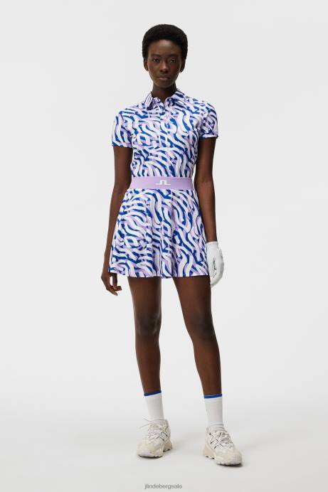 Women J.Lindeberg Purple Painted Zebra Joline Print Skirt Clothing 8R621597