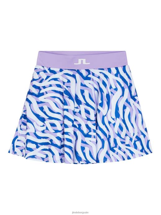 Women J.Lindeberg Purple Painted Zebra Joline Print Skirt Clothing 8R621597