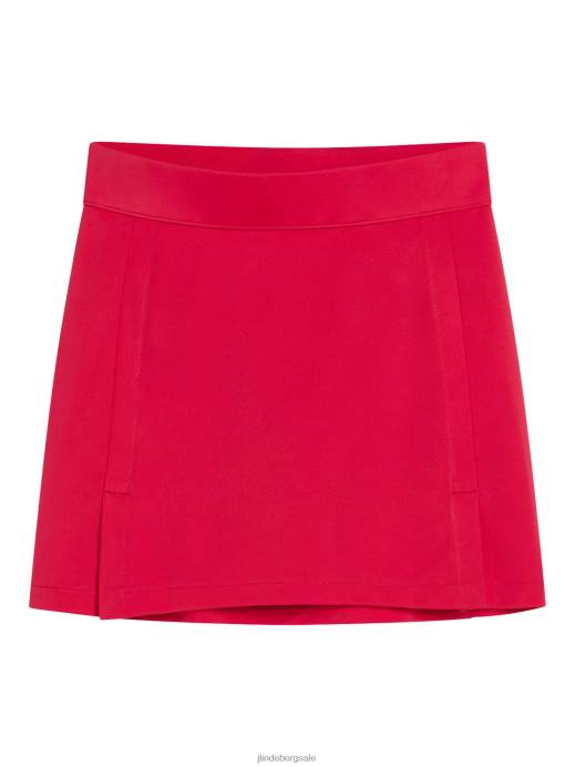 Women J.Lindeberg Rose Red Amelie Mid-Length Skirt Clothing 8R621587
