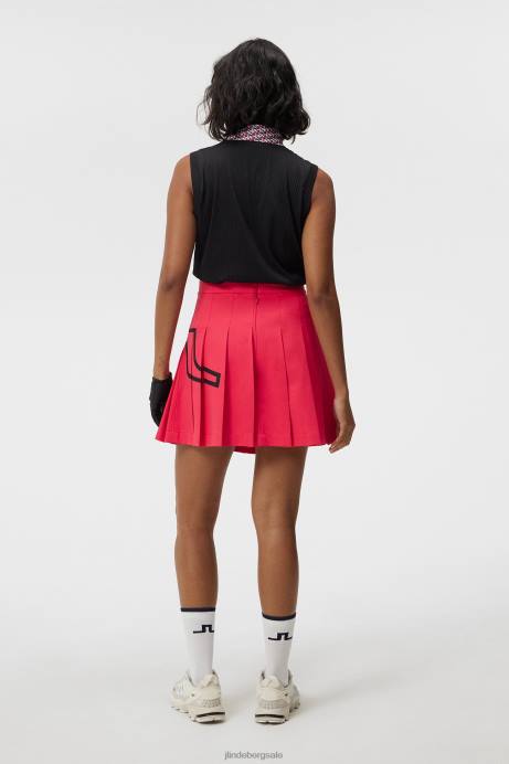 Women J.Lindeberg Rose Red Naomi Skirt Clothing 8R621576