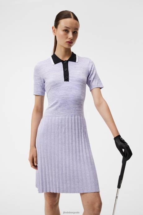 Women J.Lindeberg Sweet Lavender Holly Knitted Dress Clothing 8R621556