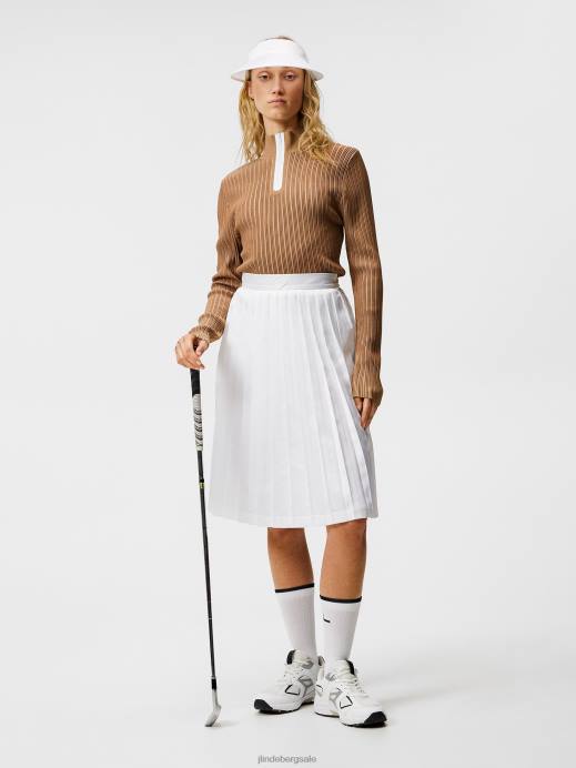 Women J.Lindeberg White Dorothea Pleated Skirt Clothing 8R621618