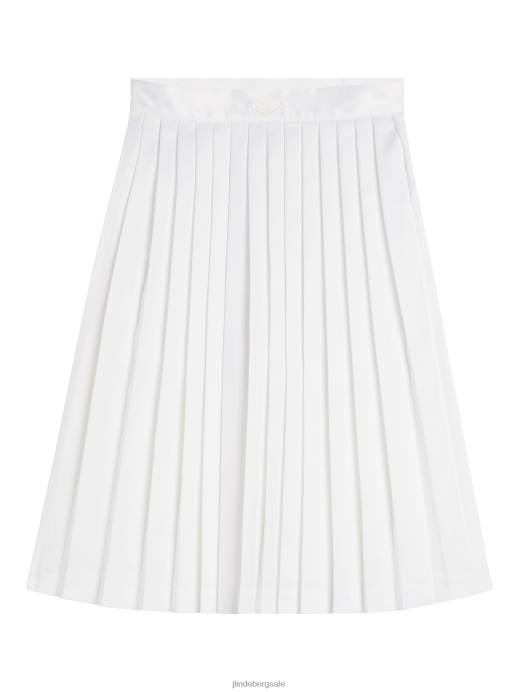Women J.Lindeberg White Dorothea Pleated Skirt Clothing 8R621618