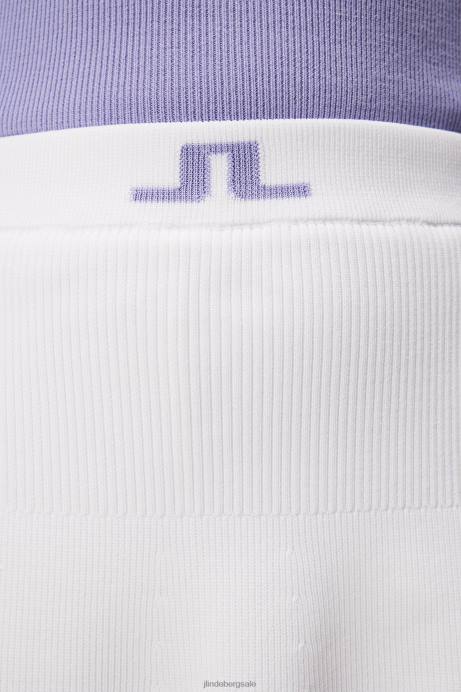 Women J.Lindeberg White Frida Stripe Knitted Skirt Clothing 8R621557