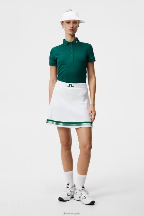 Women J.Lindeberg White Frida Stripe Knitted Skirt Clothing 8R621621