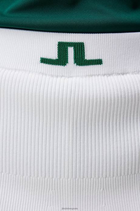 Women J.Lindeberg White Frida Stripe Knitted Skirt Clothing 8R621621