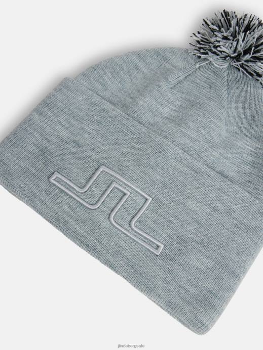 Women J.Lindeberg Light Grey Melange Grace Beanie Accessory 8R621940