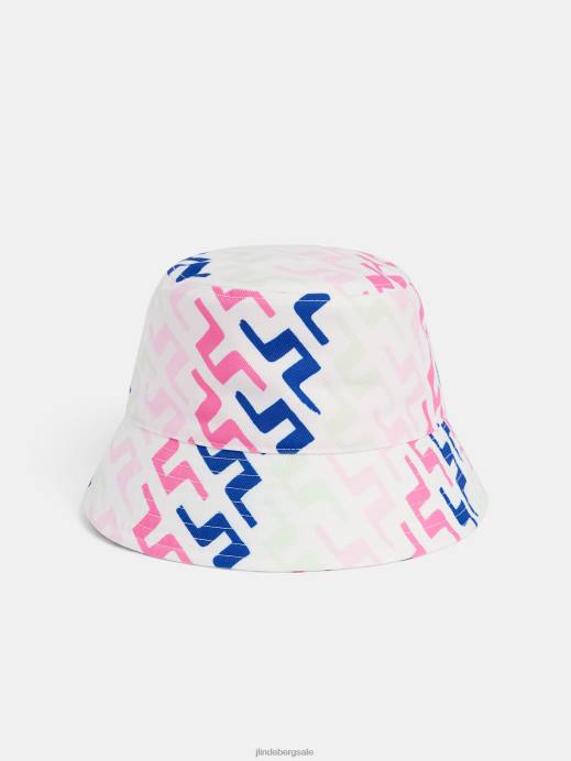 Women J.Lindeberg Pink Painted Bridge Wave Print Bucket Hat Accessory 8R621976