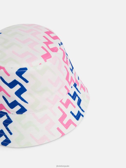 Women J.Lindeberg Pink Painted Bridge Wave Print Bucket Hat Accessory 8R621976