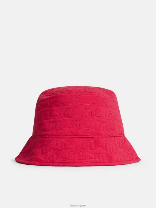 Women J.Lindeberg Rose Red Carrie Bucket Hat Accessory 8R621947
