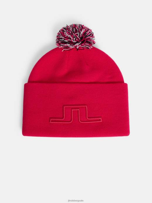 Women J.Lindeberg Rose Red Grace Beanie Accessory 8R621938