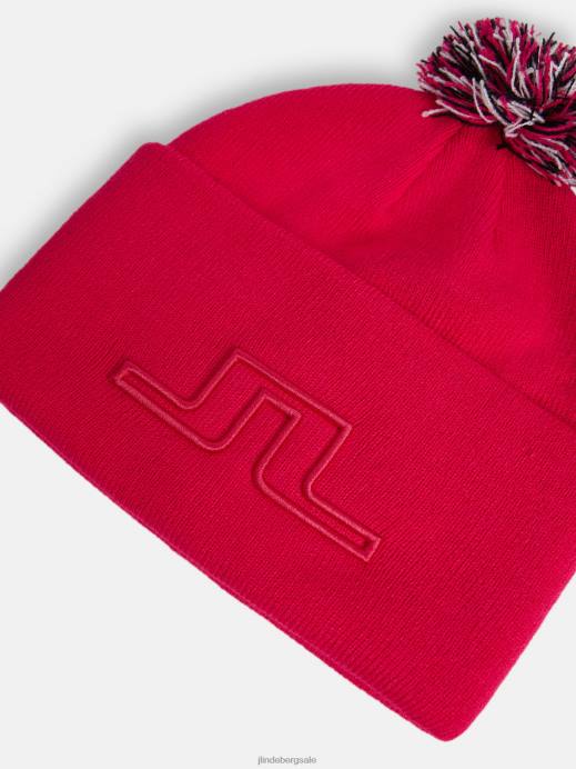 Women J.Lindeberg Rose Red Grace Beanie Accessory 8R621938