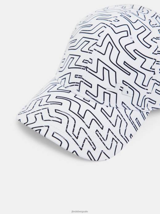 Women J.Lindeberg White Bridge Swirl Asta Print Cap Accessory 8R622001