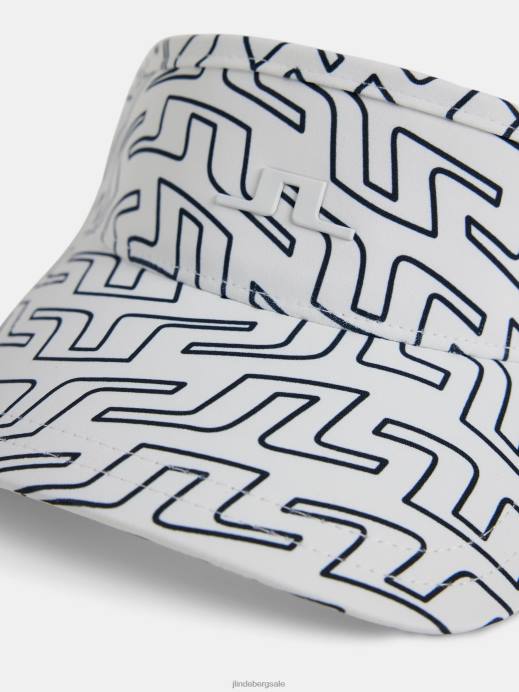 Women J.Lindeberg White Bridge Swirl Bon Print Visor Accessory 8R622003