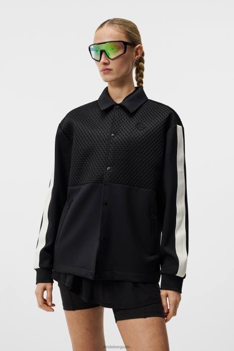 Women J.Lindeberg Black Nevaeh Coach Jacket Clothing 8R621929