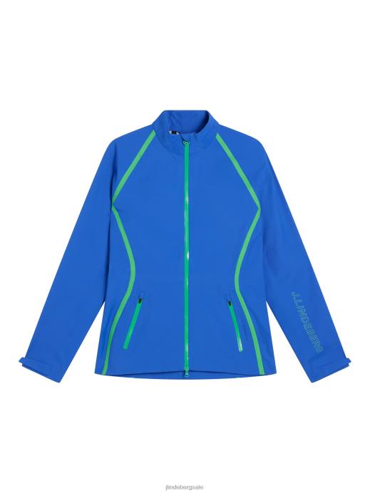 Women J.Lindeberg Dazzling Blue Coral Rain Jacket Clothing 8R621916