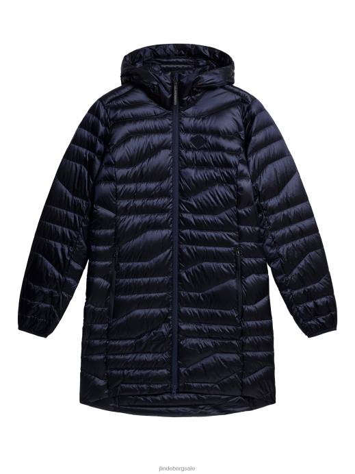 Women J.Lindeberg Navy Cliff Light Down Parka Clothing 8R621915