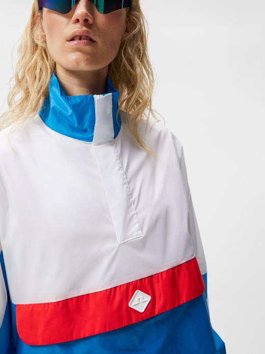 Women J.Lindeberg White Brooklyn Blocked Anorak Clothing 8R621925