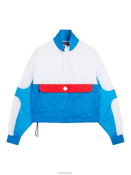 Women J.Lindeberg White Brooklyn Blocked Anorak Clothing 8R621925