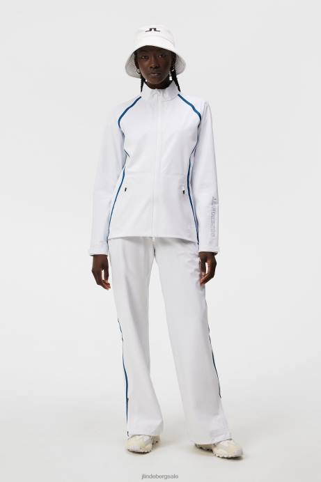 Women J.Lindeberg White Coral Rain Jacket Clothing 8R621917