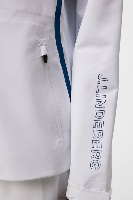 Women J.Lindeberg White Coral Rain Jacket Clothing 8R621917