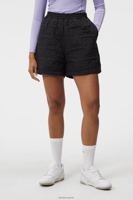 Women J.Lindeberg Black Blossom Padded Shorts Clothing 8R621697