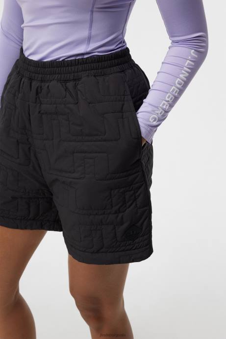 Women J.Lindeberg Black Blossom Padded Shorts Clothing 8R621697