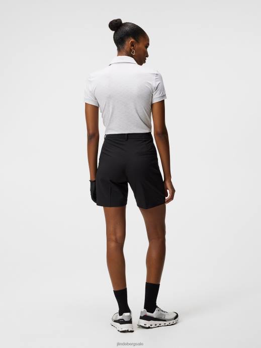 Women J.Lindeberg Black Gwen Long Shorts Clothing 8R621749