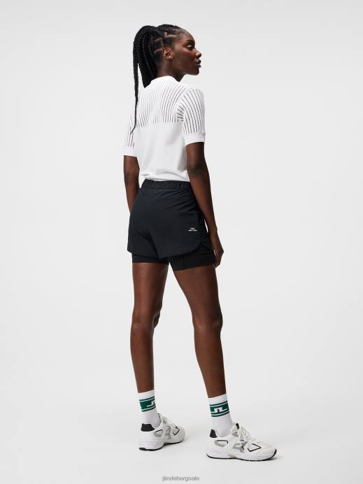 Women J.Lindeberg Black Mila Shorts Clothing 8R621718