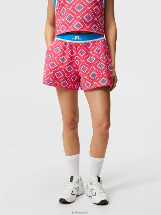 Women J.Lindeberg Blue Diamond Logo Flare Knitted Shorts Clothing 8R621720