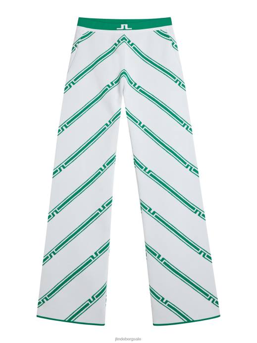 Women J.Lindeberg Green Bias Stripe Emmie Knitted Pant Clothing 8R621726