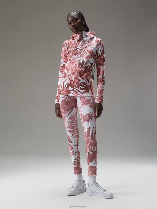 Women J.Lindeberg Hibiscus Pink Zena Print Tights Clothing 8R621761