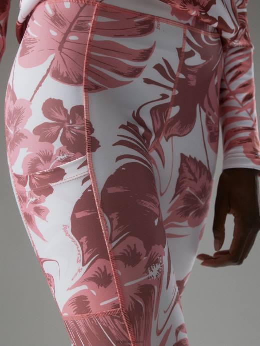 Women J.Lindeberg Hibiscus Pink Zena Print Tights Clothing 8R621761