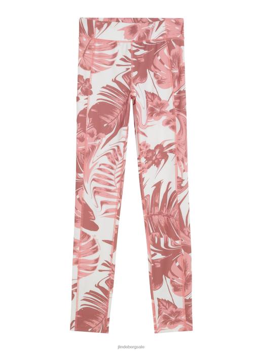 Women J.Lindeberg Hibiscus Pink Zena Print Tights Clothing 8R621761