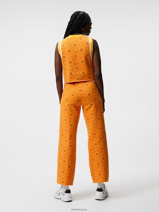Women J.Lindeberg Orange Diamond Logo Emmie Knitted Pant Clothing 8R621725