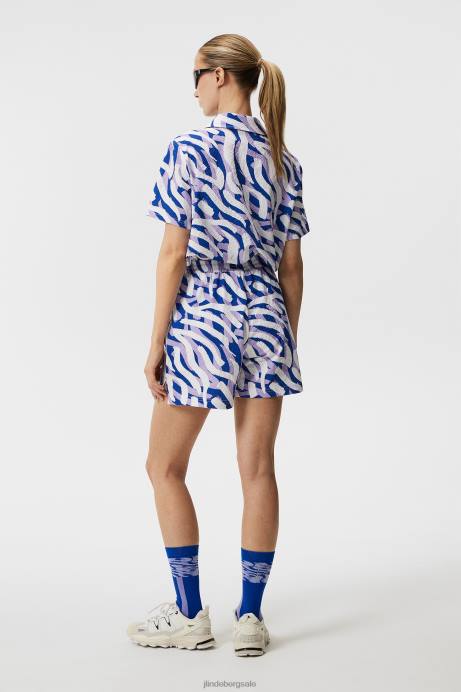 Women J.Lindeberg Purple Painted Zebra Diana Printed Shorts Clothing 8R621714