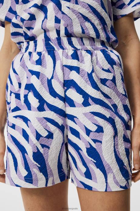 Women J.Lindeberg Purple Painted Zebra Diana Printed Shorts Clothing 8R621714