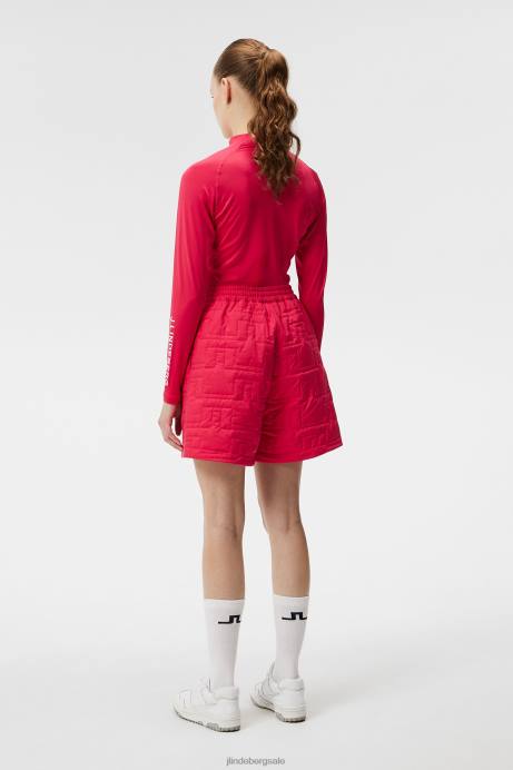 Women J.Lindeberg Rose Red Blossom Padded Shorts Clothing 8R621698