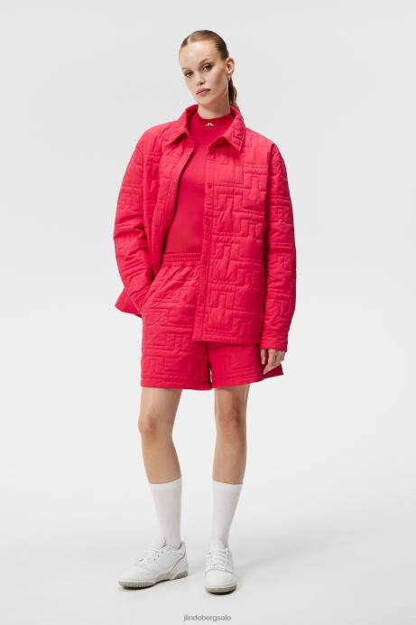 Women J.Lindeberg Rose Red Blossom Padded Shorts Clothing 8R621698