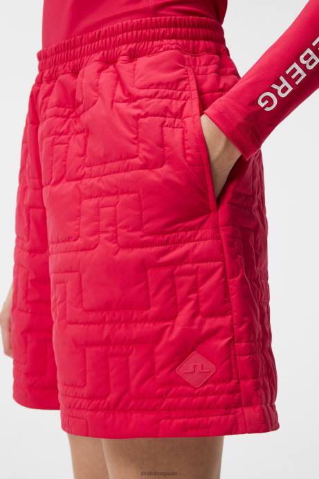 Women J.Lindeberg Rose Red Blossom Padded Shorts Clothing 8R621698