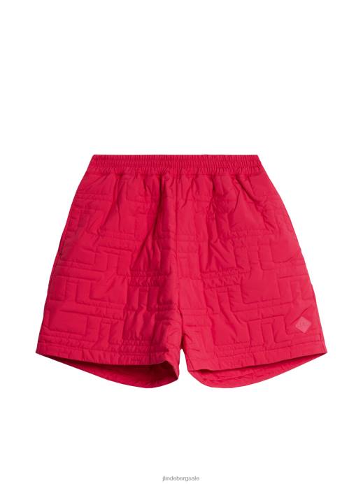 Women J.Lindeberg Rose Red Blossom Padded Shorts Clothing 8R621698