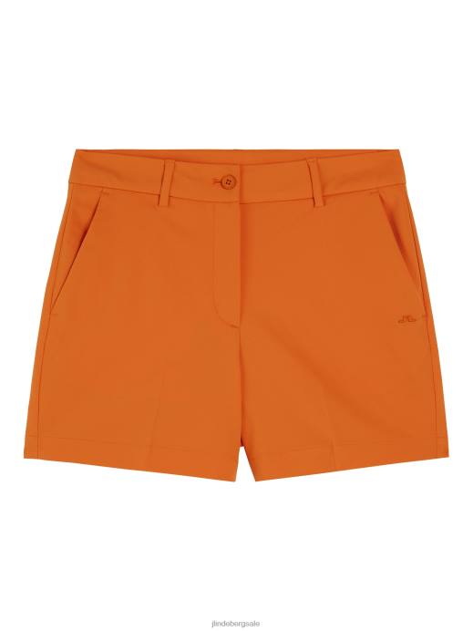 Women J.Lindeberg Russet Orange Gwen Shorts Clothing 8R621745