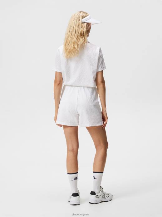Women J.Lindeberg White Diana Shorts Clothing 8R621740