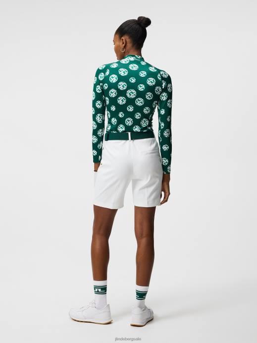 Women J.Lindeberg White Gwen Long Shorts Clothing 8R621748