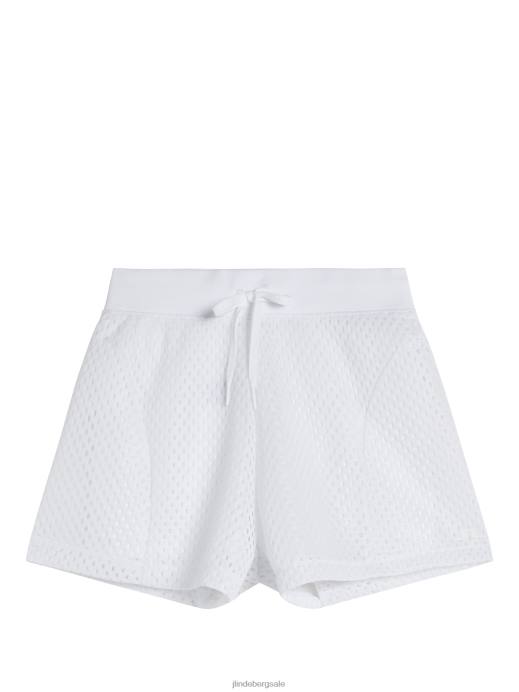 Women J.Lindeberg White Misha Mesh Shorts Clothing 8R621727
