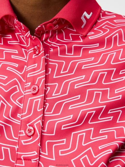 Women J.Lindeberg Azalea Bridge Swirl Tour Tech Print Polo Clothing 8R621459