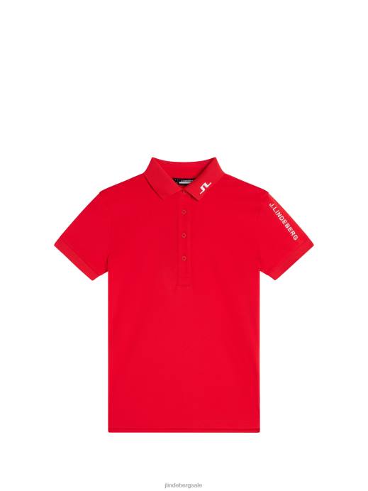Women J.Lindeberg Fiery Red Tour Tech Polo Clothing 8R621469