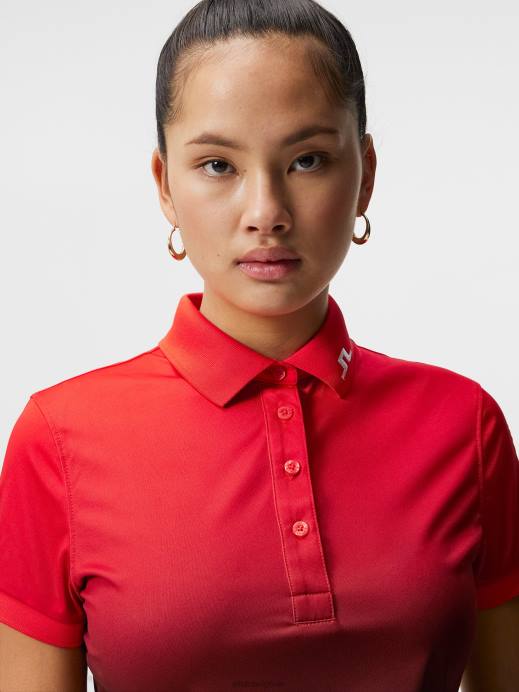 Women J.Lindeberg Fiery Sunset fade Tour Tech Print Polo Clothing 8R621464