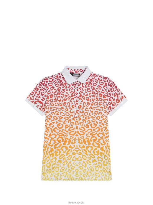 Women J.Lindeberg Leo Reflect Sunset Tour Tech Print Polo Clothing 8R621462