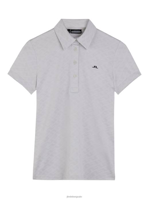 Women J.Lindeberg Light Grey Alaya Jacquard Polo Clothing 8R621541